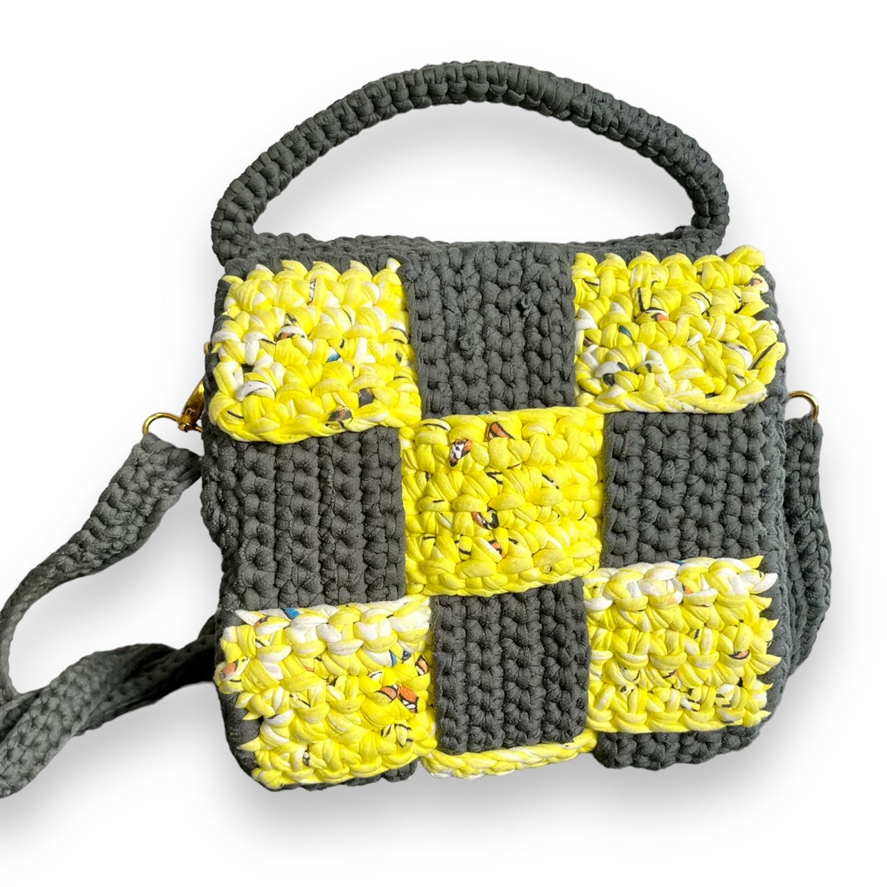 Green and Yellow Crochet handbag