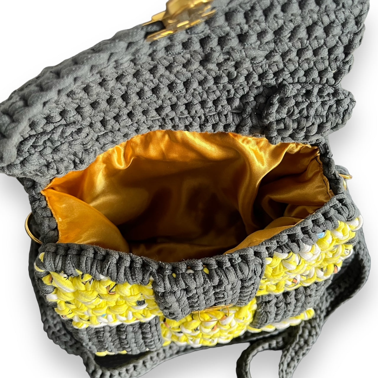 Green and Yellow Crochet handbag