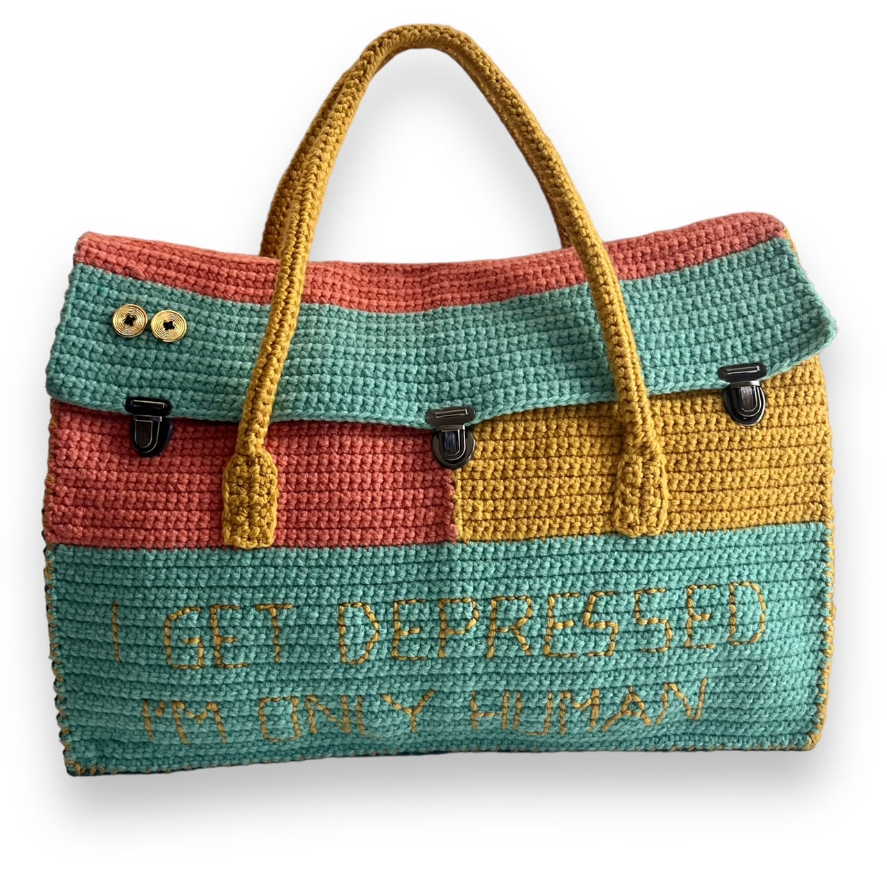 I Get Depressed Crochet Handbag